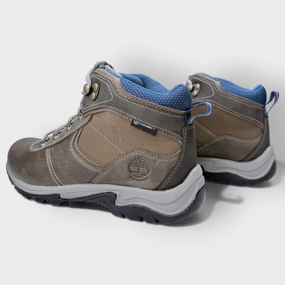 New Timberland Mt Maddsen Mid Waterproof Hiking Boots Womens Size 7 Grey Leather - Picture 14 of 14